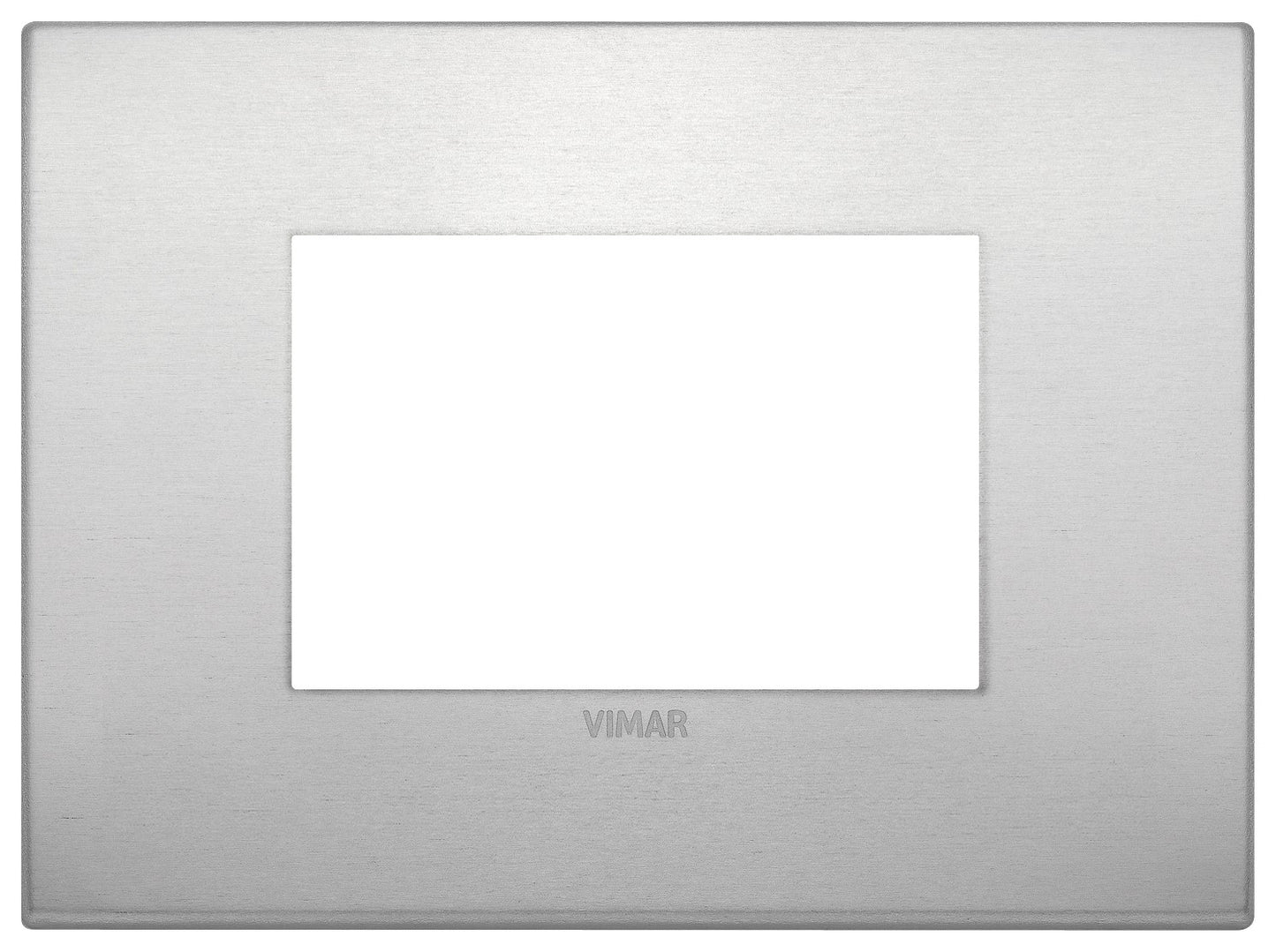 VIMAR Placca Classic 3M naturale, 3-module aluminum frame in natural finish, sleek and modern design.