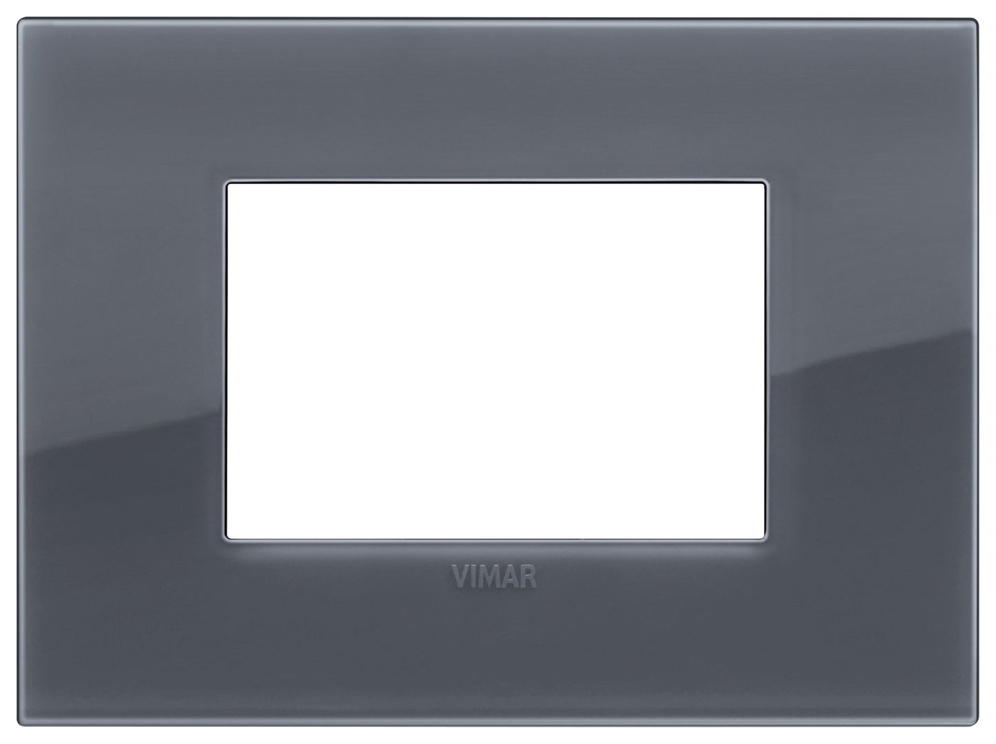 VIMAR Placca Classic 3M Reflex grigio fumè, 3-module technopolymer frame in smoke gray finish.