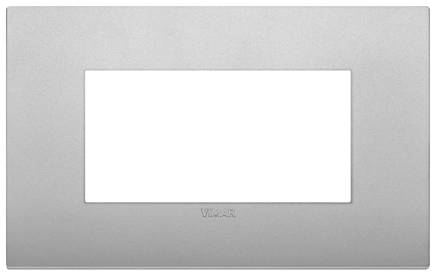 VIMAR Placca Classic 4M silver matt, tecnopolimero frame for electrical modules, sleek and modern design.