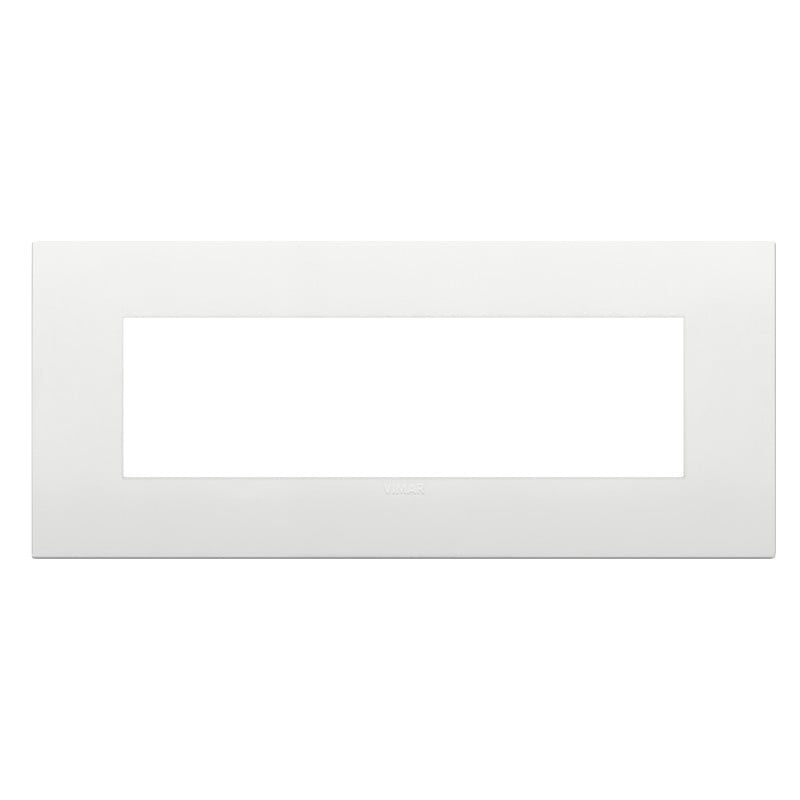 Placca Vimar Arkè Classic 7 Moduli in white, perfect for electrical outlets and switches, sleek and modern design.