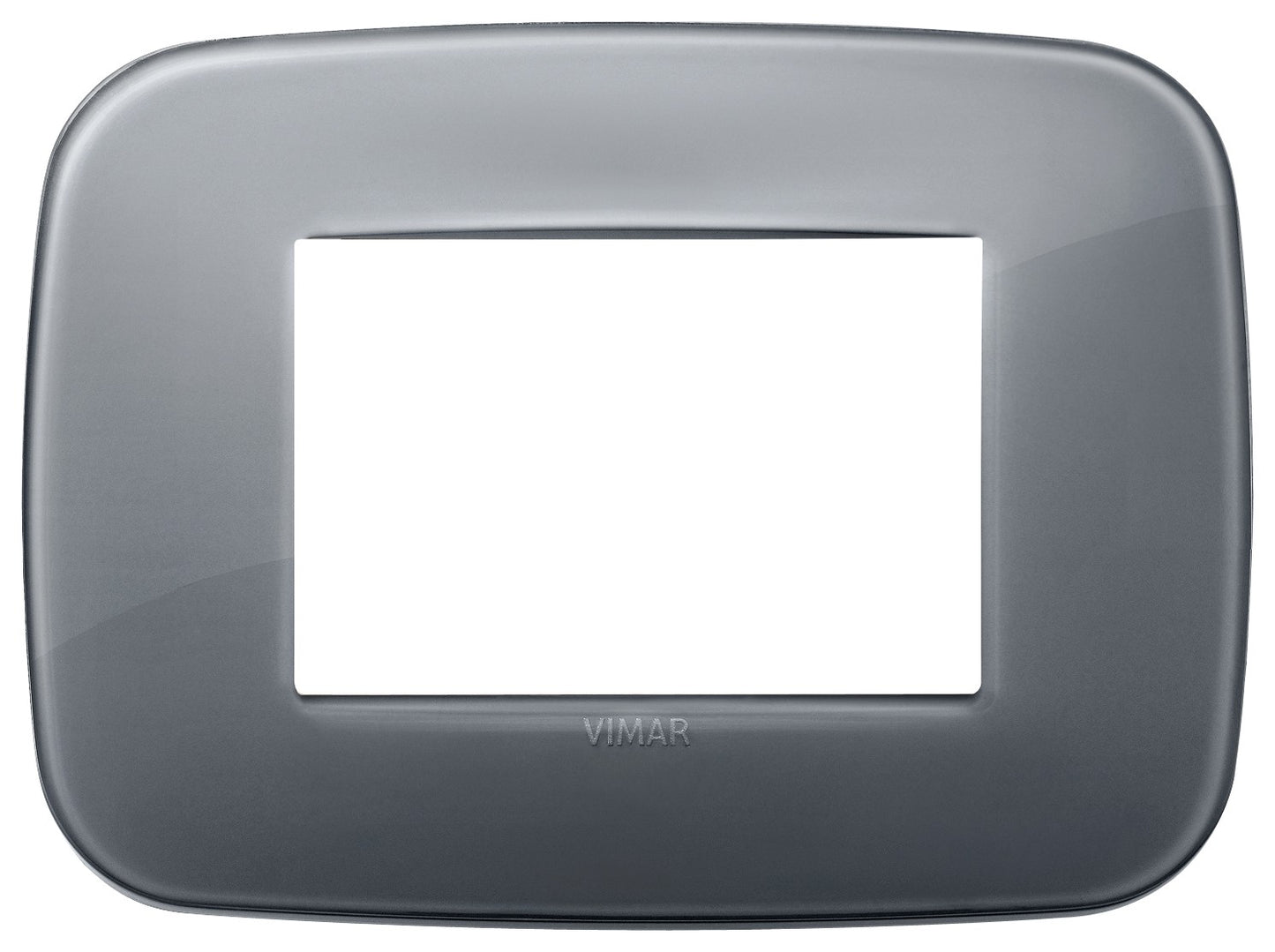 VIMAR Placca Round 3M Reflex in grigio fumè, design elegante in tecnopolimero per interruttori.
