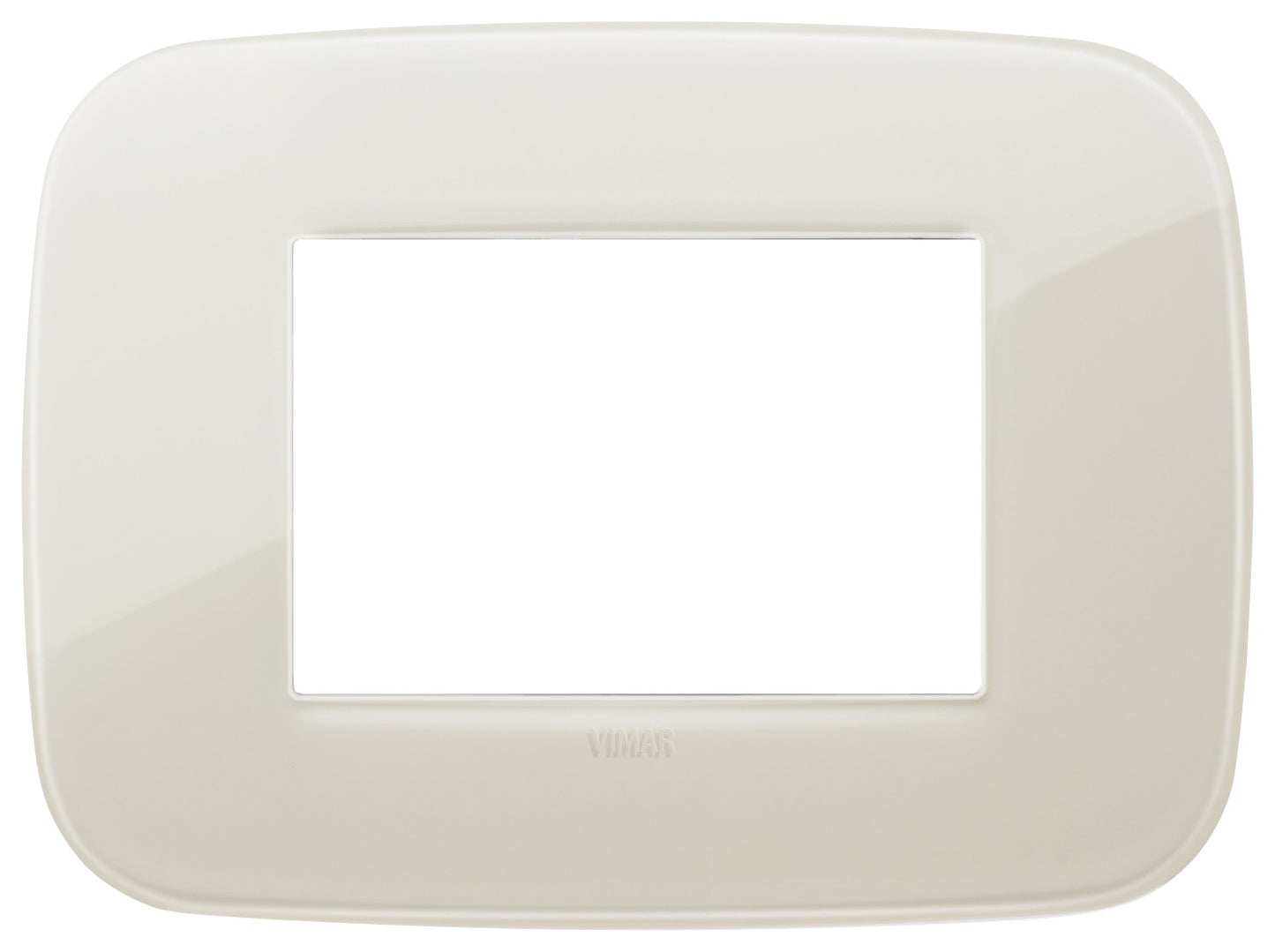 VIMAR Placca Round 3M Reflex avorio, 3-moduli tecnopolimero, elegante design avorio per interruttori e prese.