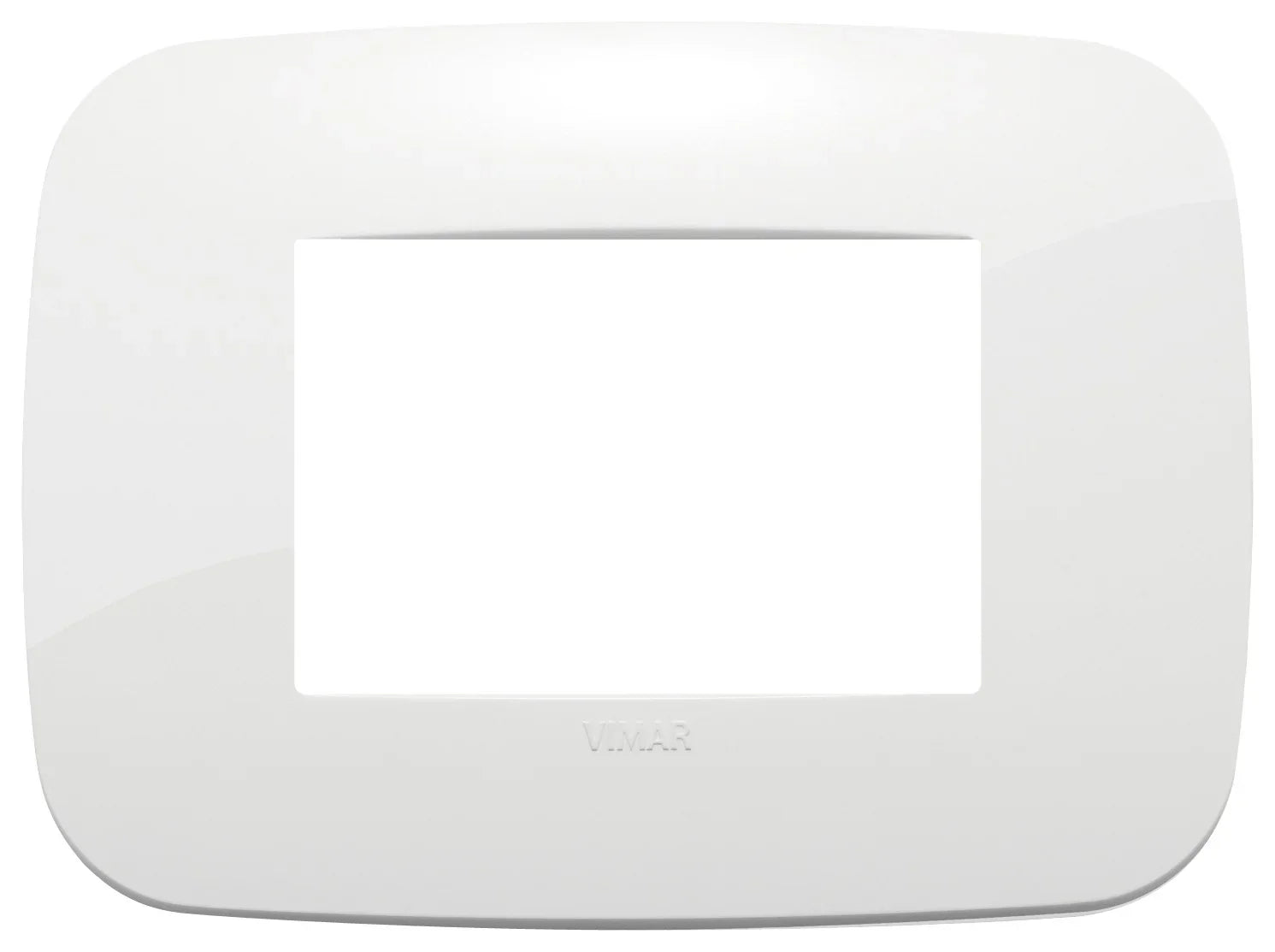VIMAR Placca Round 3M Bianco - Codice 19683.84, Tecnopolimero Resistente, Design Elegante
