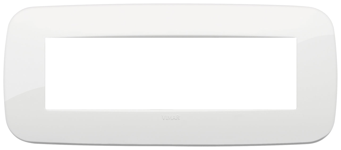 VIMAR Placca Round 7M white, tecnopolimero, modern design, ideal for electrical switchboards.