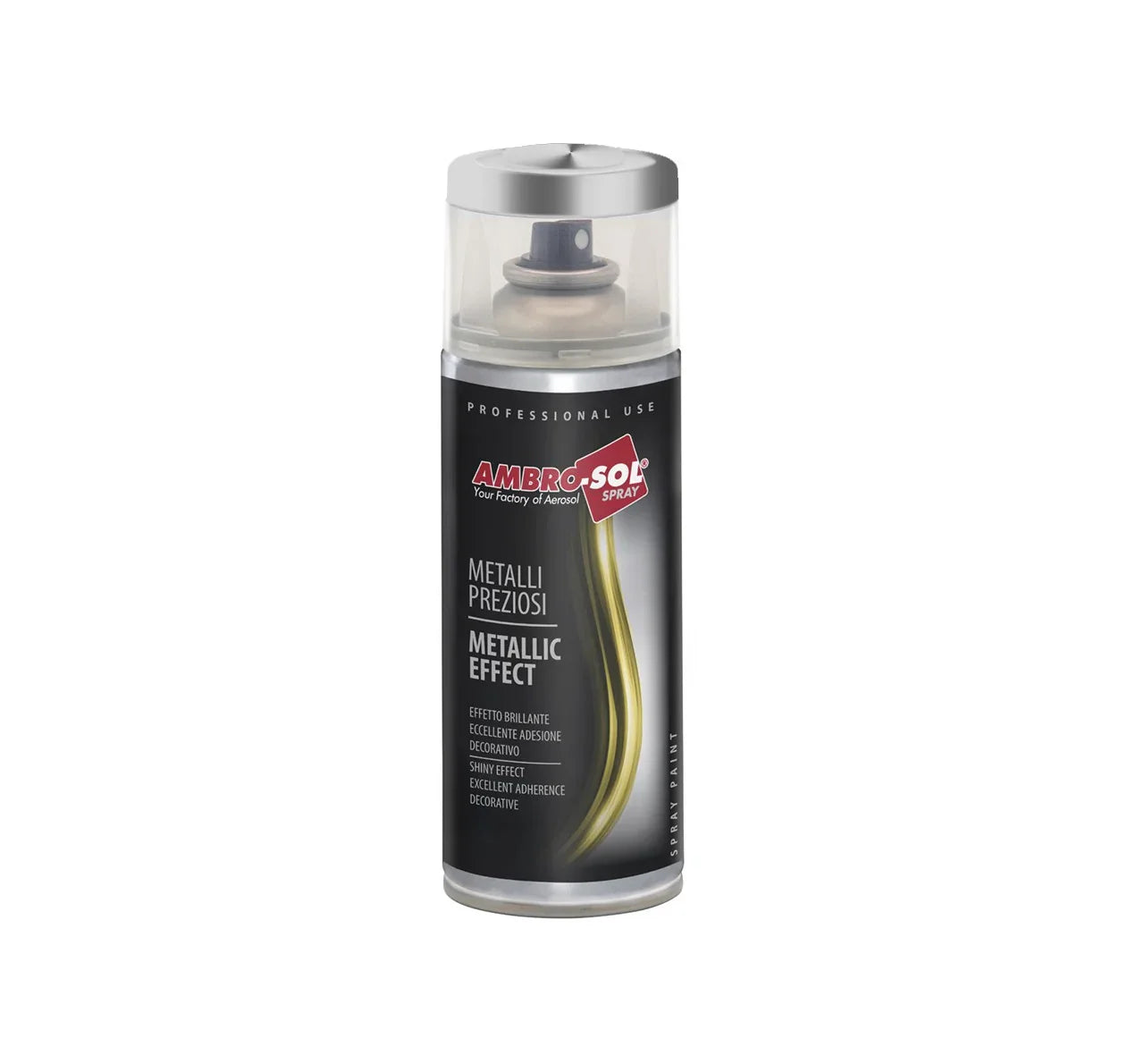 Ambro-Sol Vernice Acrilica Spray Metallizzato Argento 400ml for quick drying and multi-surface applications.