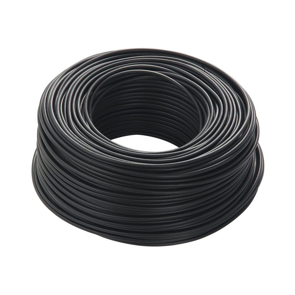 Cavo elettrico nero unipolare antifiamma FS17, 1x4 mm, adatto per alimentazione elettrica e ingegneria civile.