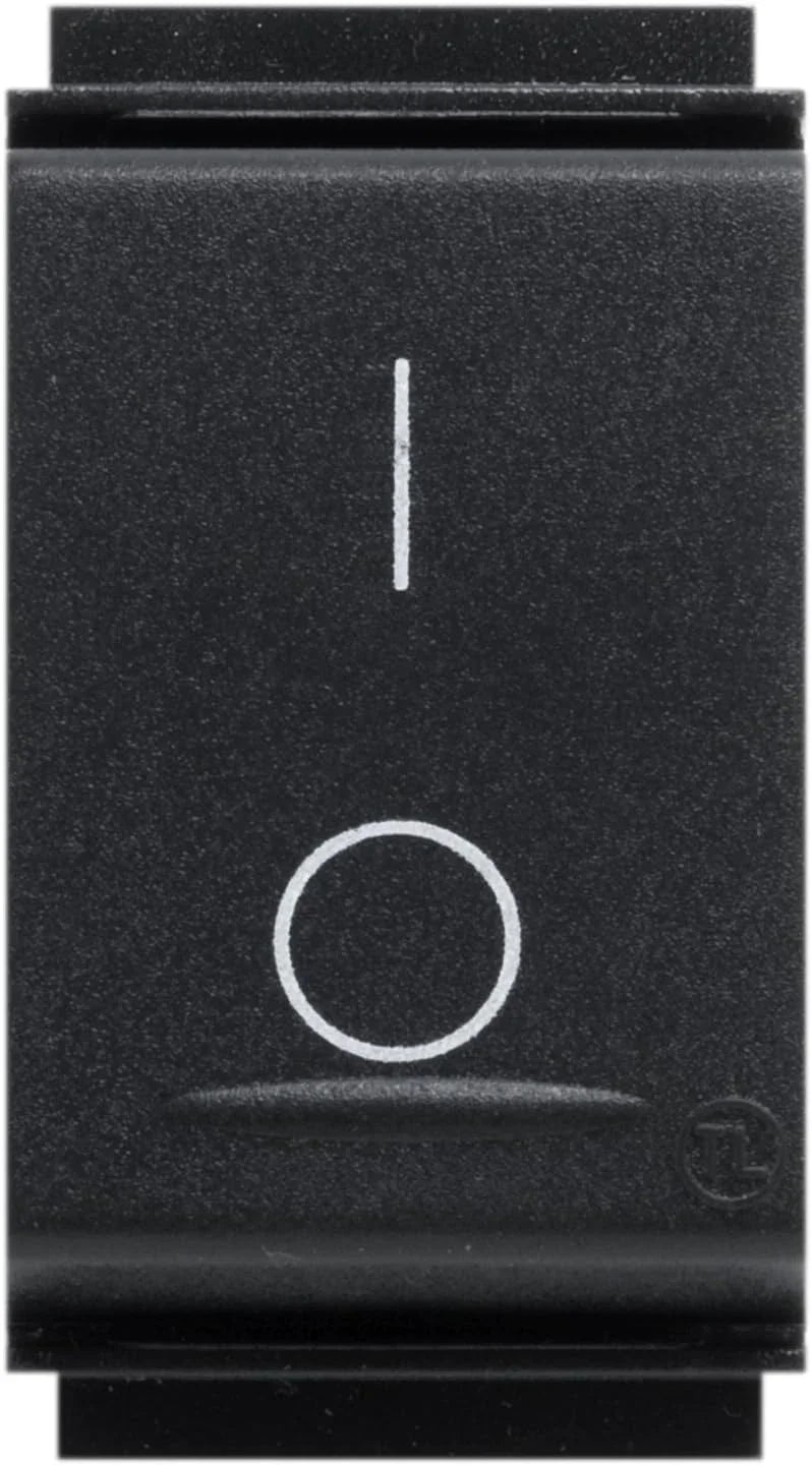 FEB 2009/TL Interruttore Bipolare, Nero, 16A 250V, compatibile con Living Classic e placche Life.