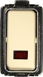 Interruttore Unipolare Luminoso 10A Avorio con retroilluminazione rossa, design Made in Italy, certificato IMQ.