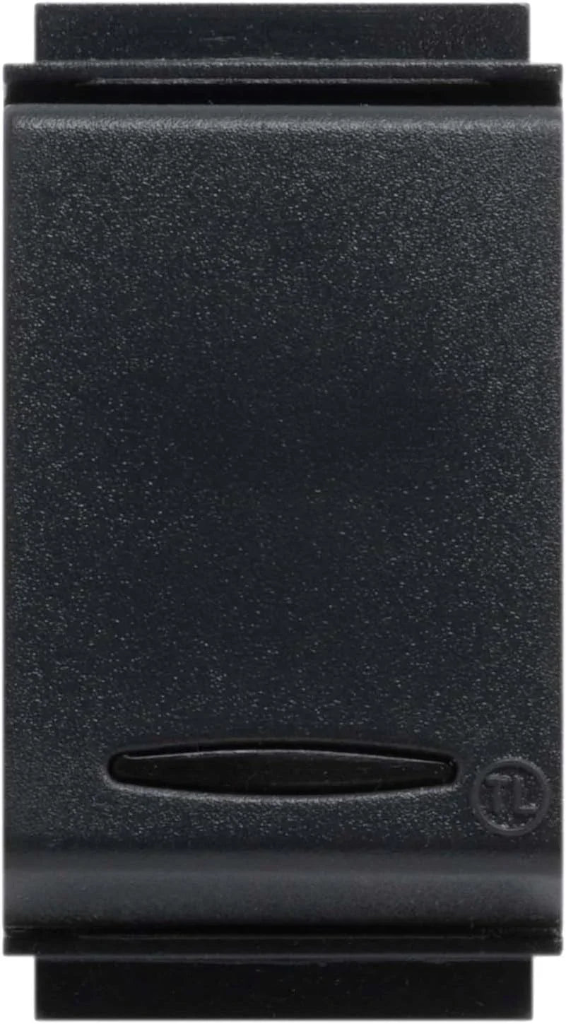 FEB 2013/TL Deviatore Luminoso in nero, 10A 250V, compatibile con placche Life, Made in Italy.