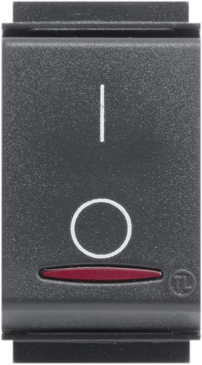 FEB 2015 Bipolar Light Switch, Black, 16A 250V, Compatible with Life Plates, Made in Italy