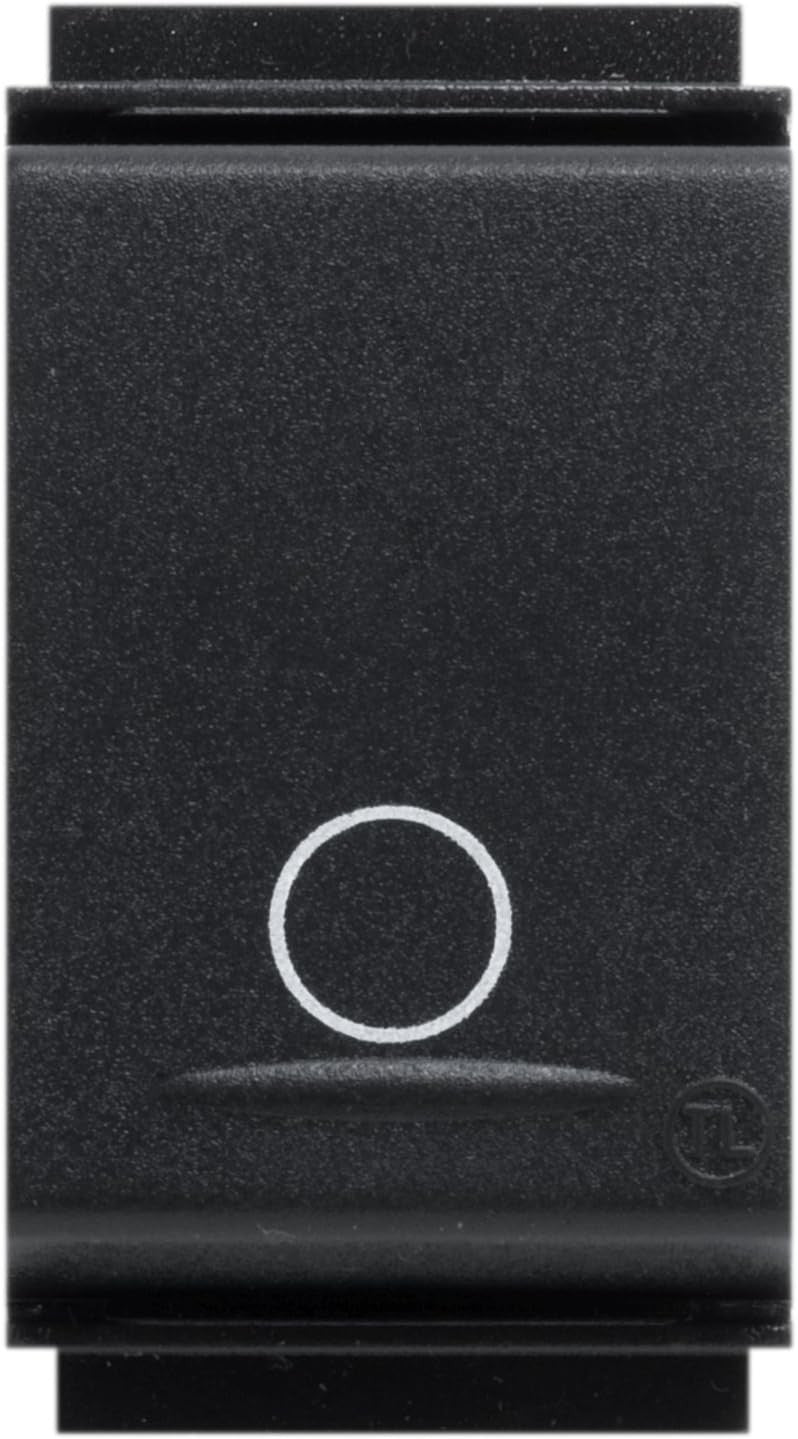 FEB 2021/TL Pulsante Generico, Nero, 10A 250V, compatibile con Living Classic e placche Life.