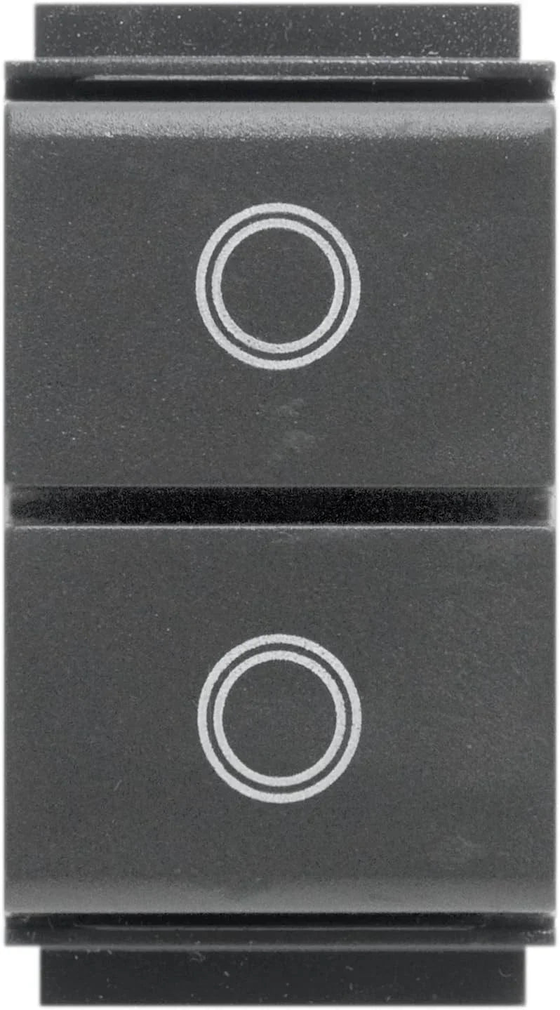 FEB 2022 TL Doppio Pulsante Unipolare, Nero, compatibile con Living Classic e placche Life.