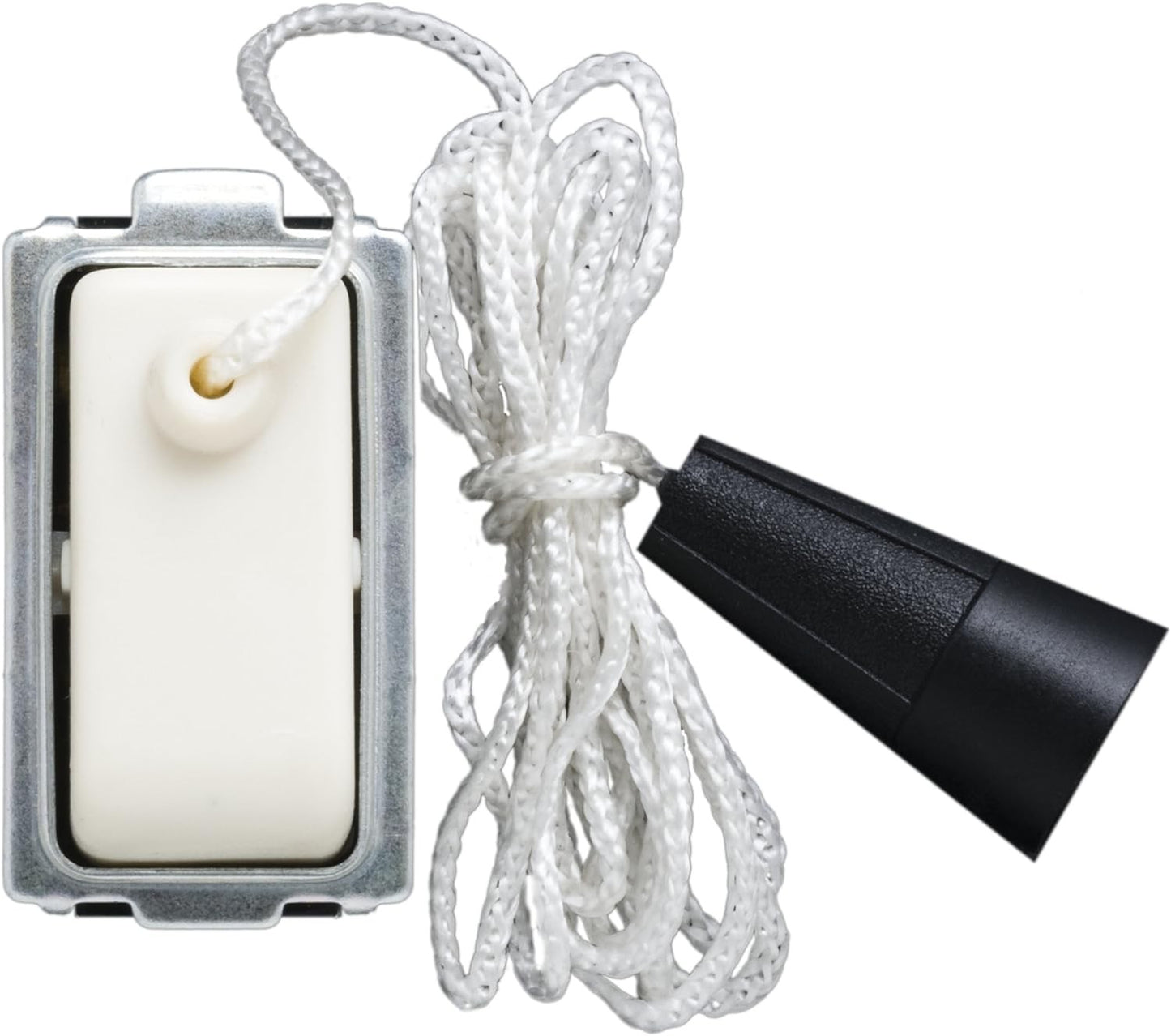 Pulsante unipolare con corda 10A in avorio, compatibile con Magic Made in Italy, certificato IMQ.