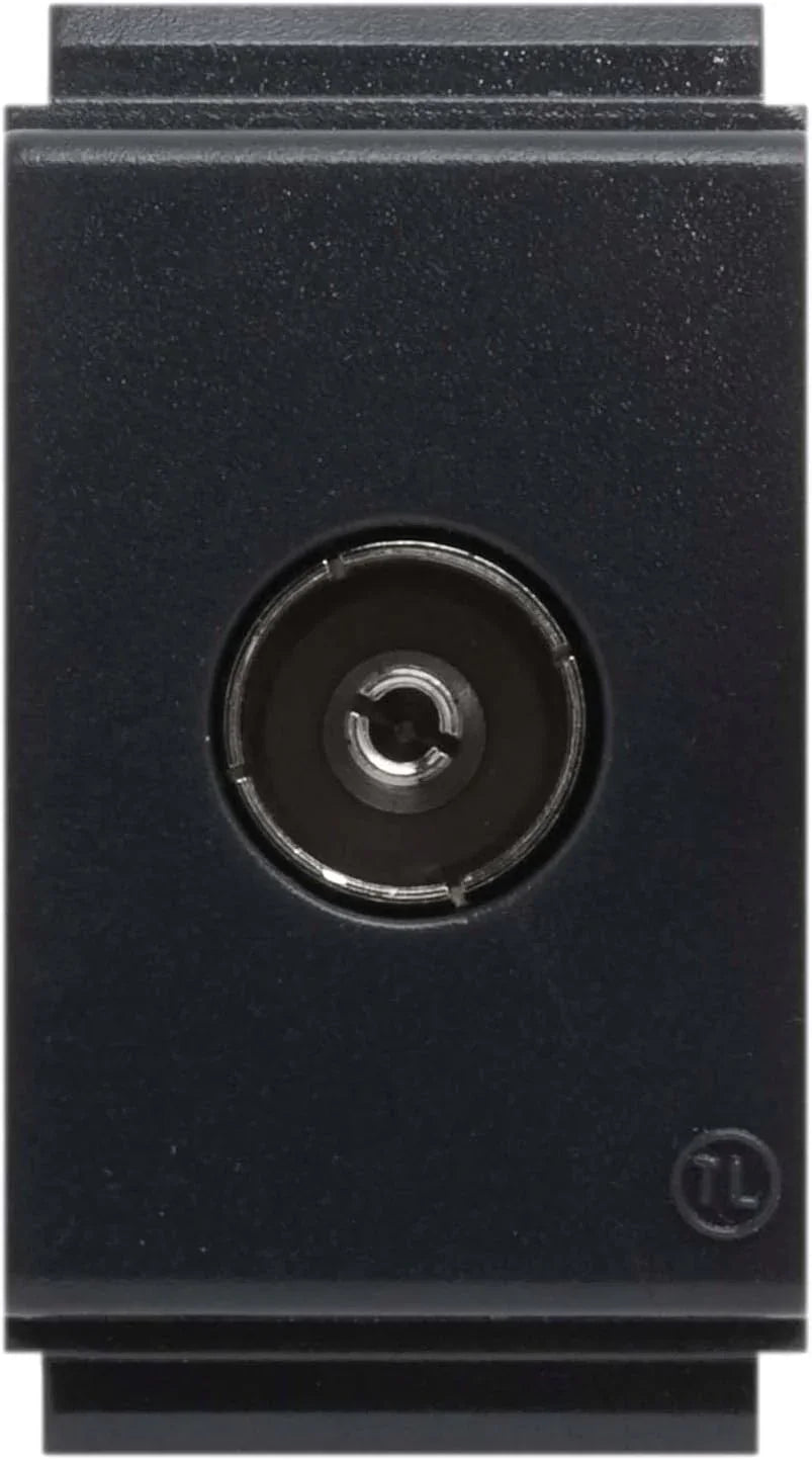 FEB 2048/1TL Presa TV Diretta Femmina, Nero, compatibile con Living Classic, Made in Italy.