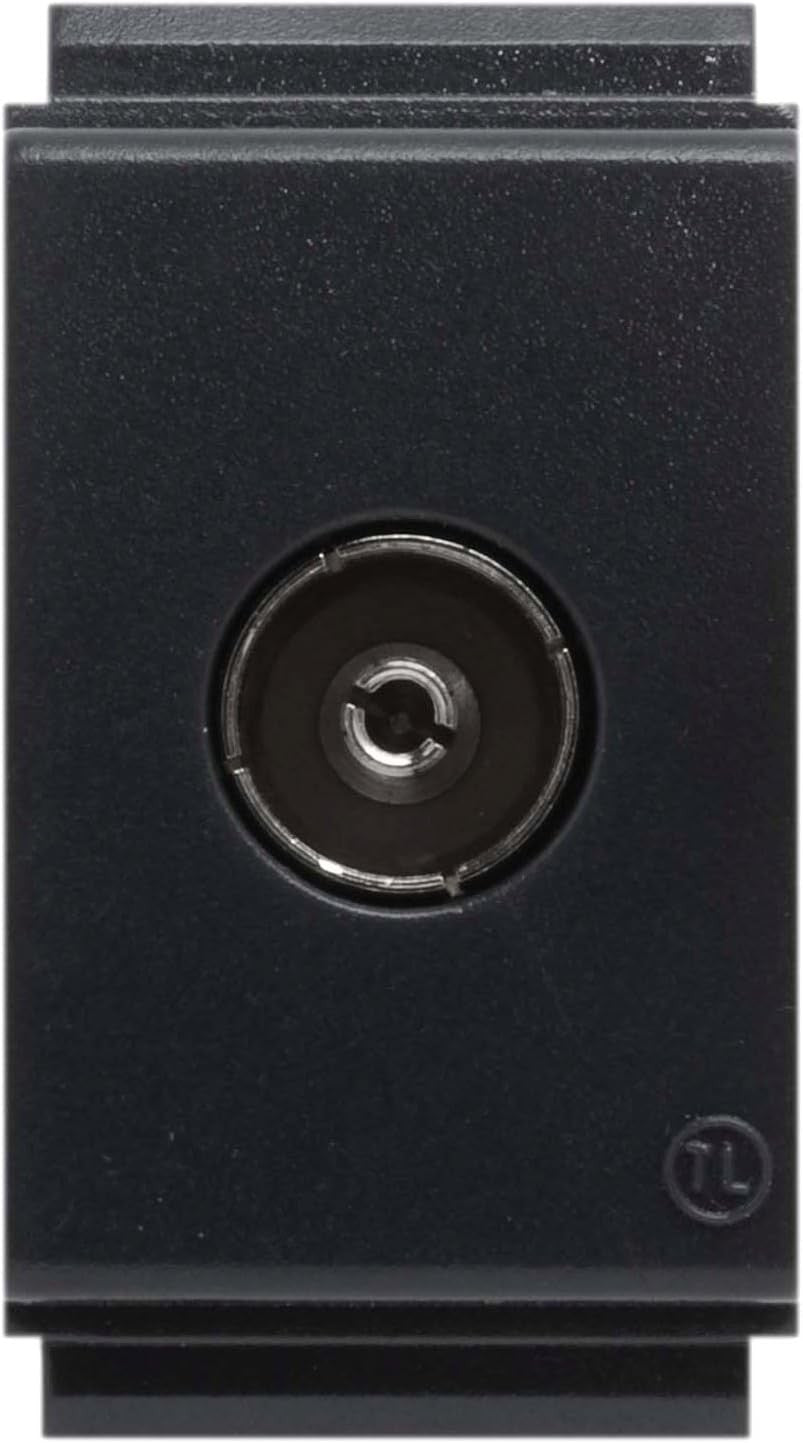 FEB 2048/1TL Presa TV Diretta Femmina, Nero, compatibile con Living Classic, design Made in Italy.