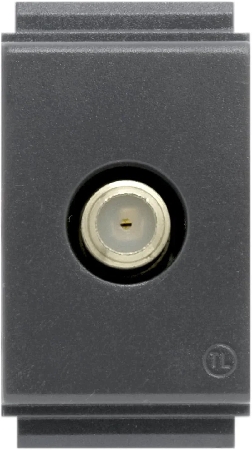 FEB 2052TL/SAT female TV-SAT socket, black, compatible with Living Classic and Life plates.