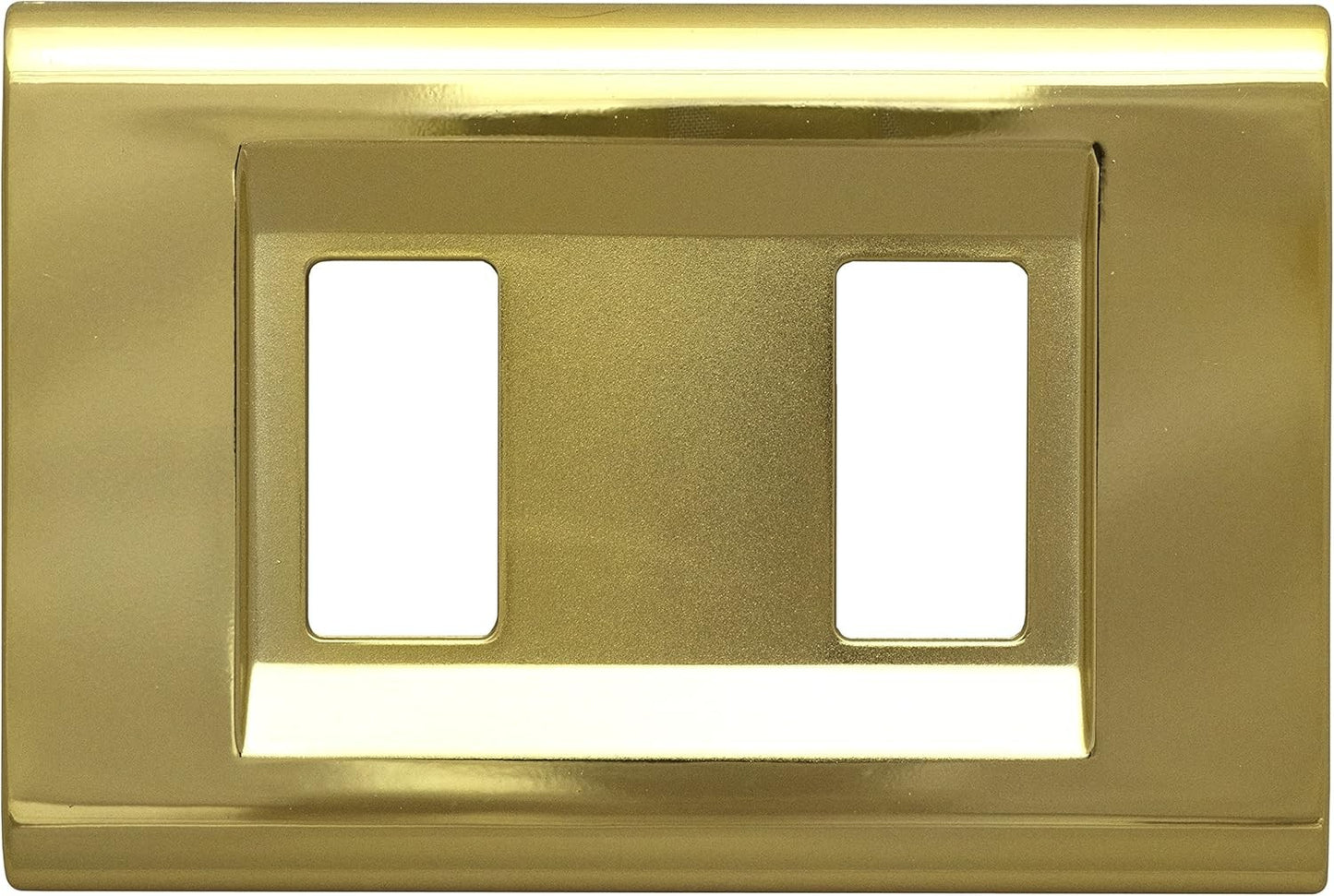 FEB 2582/OR Click plate, gold, 2 modules, compatible with Magic, made in Italy, snap-in mounting, for rectangular boxes.