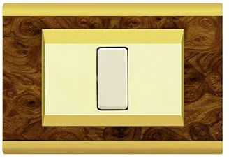 Placca Click 1F Radica Oro FEB 2581/RO, interruttore elegante in tecnopolimero, design raffinato per scatola rettangolare.