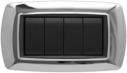 Placca Life 4P by FEB in chrome finish with 4 black control buttons for easy access.