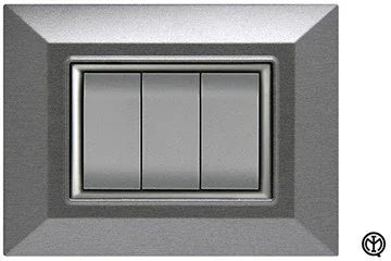 Placca Flexi' Plain 3F FEB 5203/AS - Acciaio Spazzolato Elegante e Versatile per 3 Moduli
