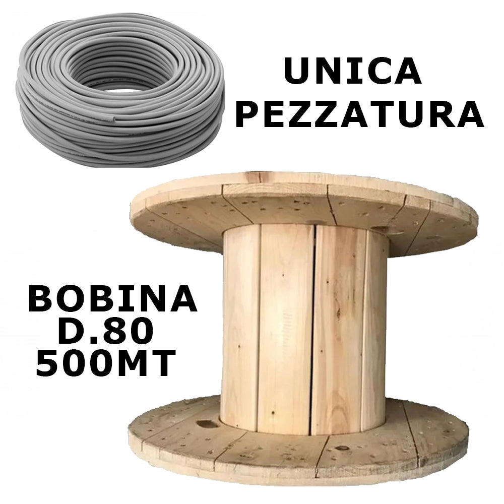Cavo FG16OR16 su bobina in legno, formato 500mt, colore grigio, per uso industriale e edilizio.