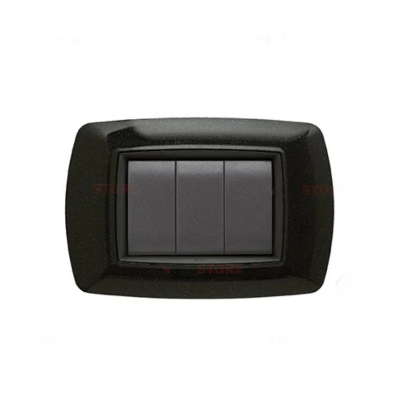 Placca Life 7P Nero Glittering FEB 2987/NG - 7 Moduli, Design Moderno e Versatile