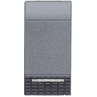 Bticino LivingLight 1P NC button in anthracite gray color, suitable for modern electrical installations.