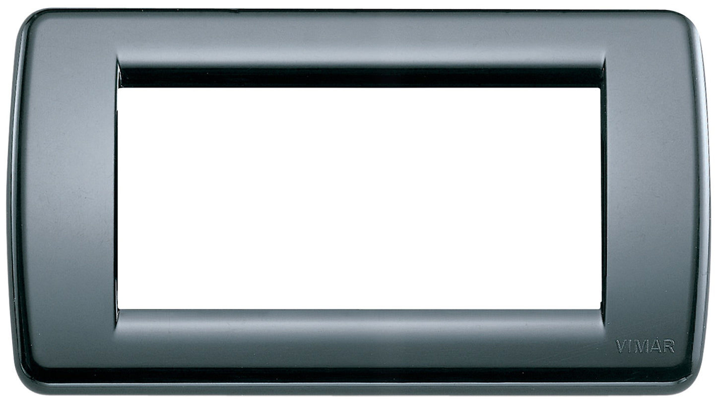VIMAR Placca Rondò 4M in grigio grafite, tecnopolimero, design elegante per placche elettriche.