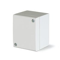 Scatola cieca bianca 64x52 mm per contenitori da parete, conforme a IP20, ideale per installazioni elettriche.