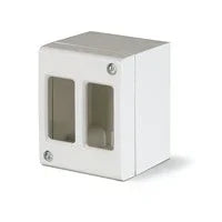 Minicassetta 2 Fori x Canale, contenitore da parete IP20 per montaggio su superfici piene e isolanti.
