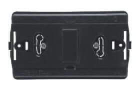 Supporto termoplastico per scatole da incasso tonde e rettangolari, colore nero, design funzionale e robusto.