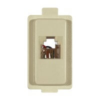 Pres. Telefonica Plug 6-4 AV, RJ11 phone jack in ivory color, single socket for telephone connections.