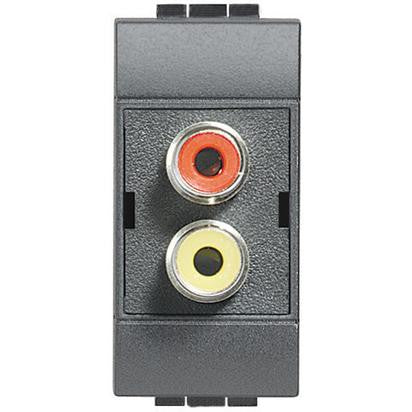 Living Int Modulo doppio RCA L4269R with red and yellow connectors for secure audio-video connections.