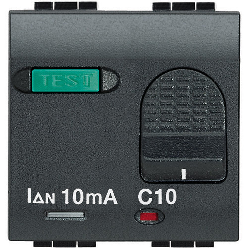 Living Int. 1P+N 6A differential circuit breaker with test switch and status indicator