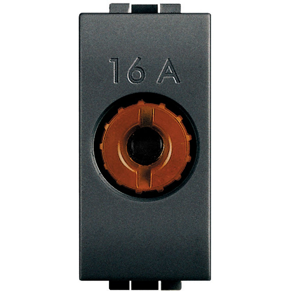 Living Int. portafusibile 8.5 x 31.5 mm 16A in antracite, suitable for T type fuses.