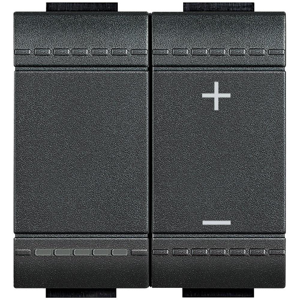 Dimmer a Pulsante BTicino Living Light L4409N - Controllo Luminosità 300-600VA, Uscita 0-10V, Design Antracite