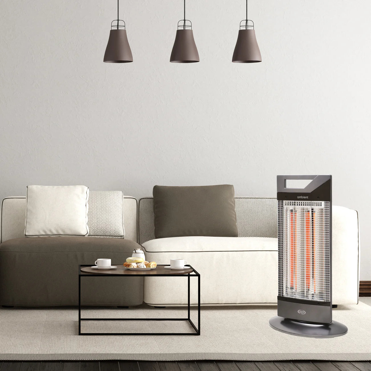 Argo Ambient Stufa in Fibra di Carbonio (Cod. 191070154) – 1000 W, Riscaldamento Rapido e Oscillante