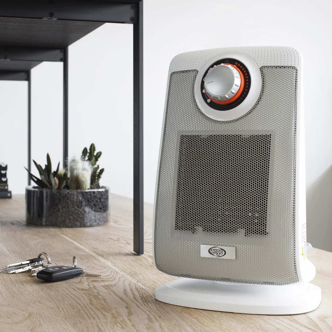 Argo Beat Ice Termoventilatore Ceramico 2000W - Stufetta Elettrica Silenziosa Basso Consumo, Ideale per Bagno e Casa