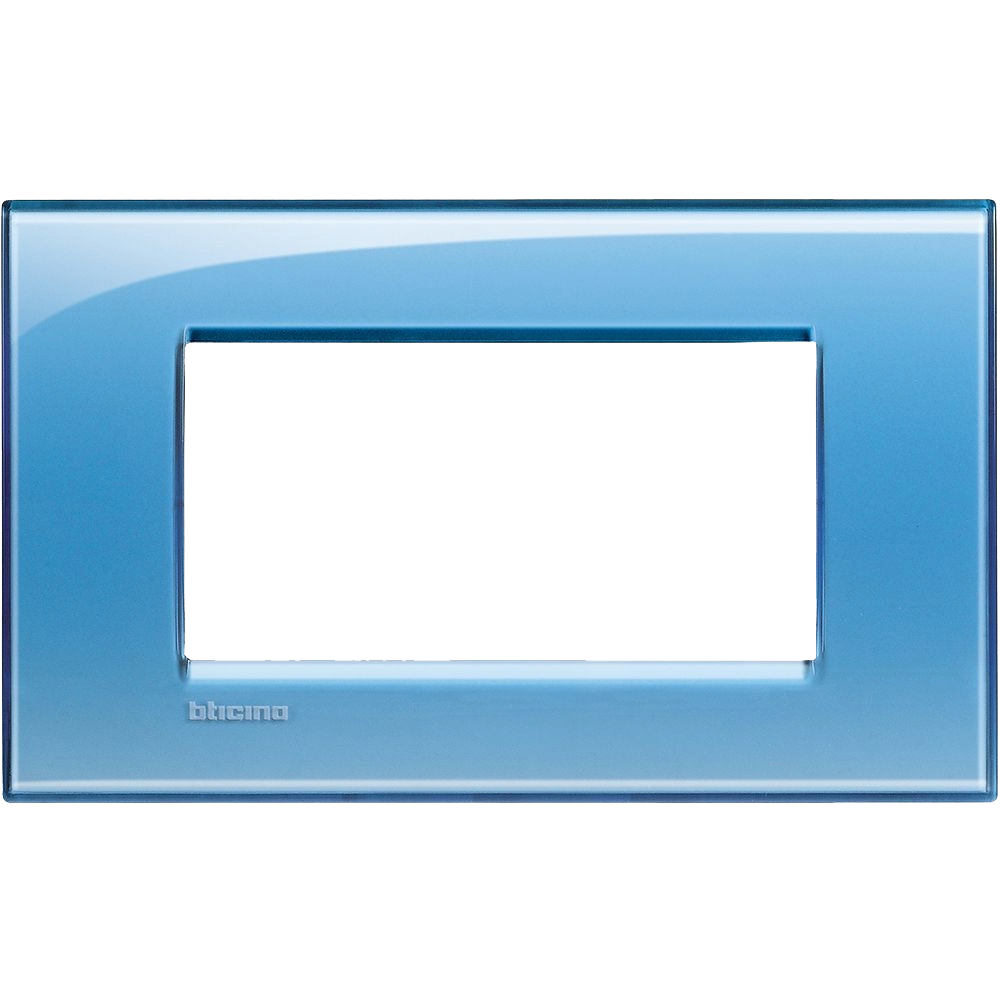 Bticino Livinglight placca 4 moduli quadra azzurro deep LNA4804AD