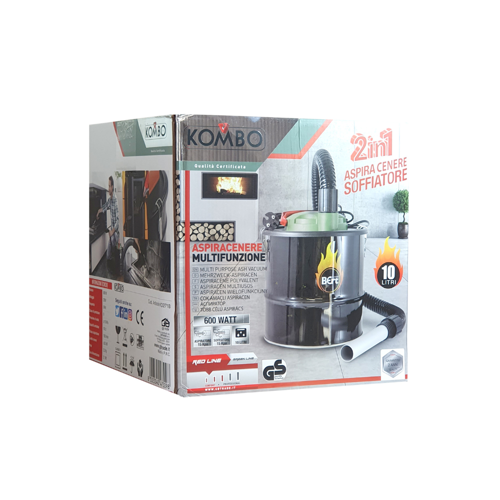 Soffiatore-Aspiratore 600 W 10 L – Pulizia Profonda per Stufe, Barbecue e Camini