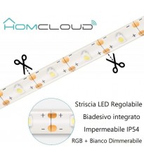 Homcloud Striscia LED 5 Metri Wi-Fi Bianco + Multicolore Intelligente