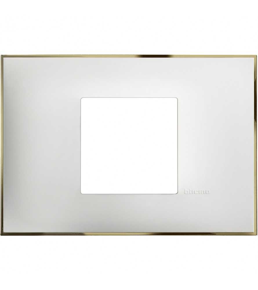 Bticino placca 2 moduli X 503 Colore Bianco Oro