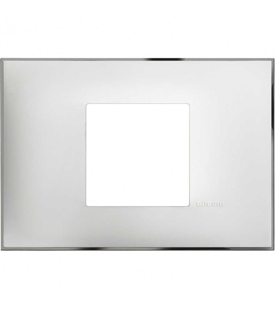 Bticino placca 2 moduli X 503 Colore Bianco Cromo