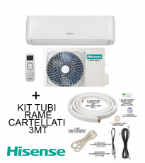 Climatizzatore Hisense Inverter Serie EASY SMART 12000 + Kit Tubi Rame 3MT Cartellati Btu CA35YR03G + CA35YR03W R-32