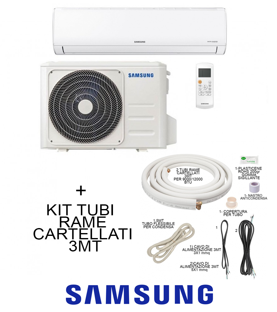 Climatizzatore + Kit Tubi Rame 3MT Samsung AR35 2,5KW 9000BTU A++/A+ R32
