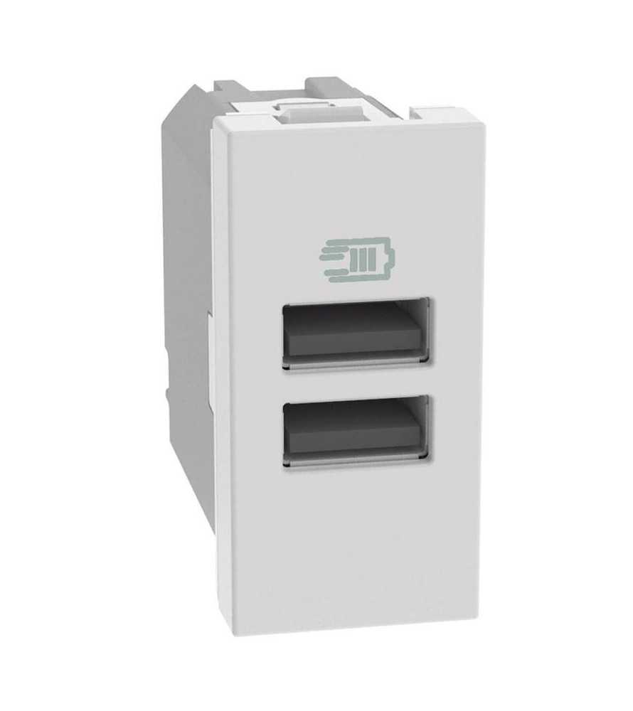 Caricatore USB Bticino MatixGO 15W con 2 porte tipo A bianco JW4191AA