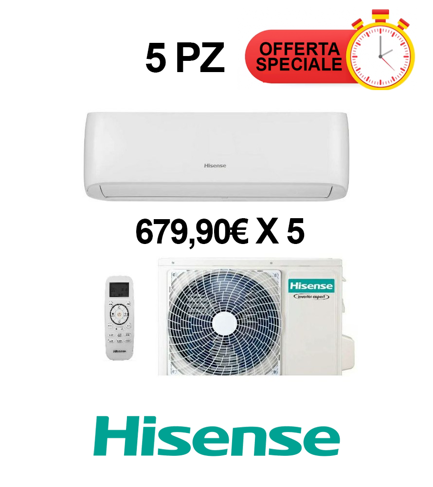 5PZ Climatizzatore Hisense Serie EASY SMART 24000 Btu + Staffa Inverter CA70BT1AG + CA70BT1AW R-32 Wi-Fi Optional