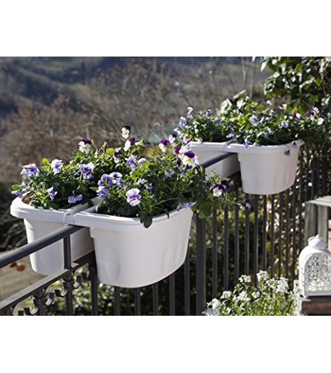 Bama - KLUNIA Fioriera doppia, vaso da balcone per fiori e piante