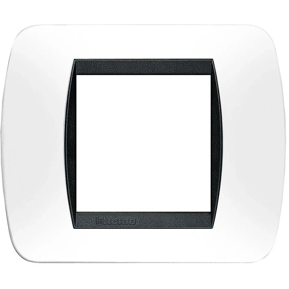 Placca 2 Moduli Bticino Living International Nero Lucido - L4802PB