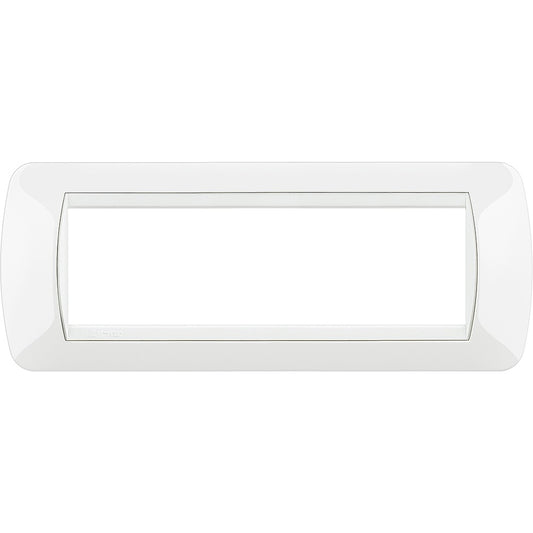 Living Int. Placca 7 posti bianco L4807BI by BTicino, modular frame for electrical installations.